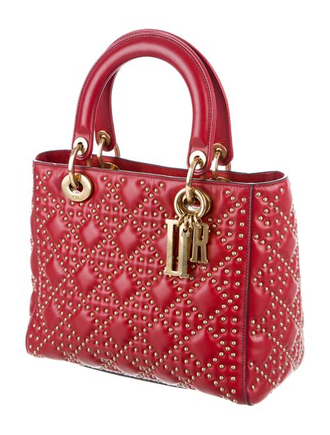 dior lady bag red|christian dior medium lady bag.